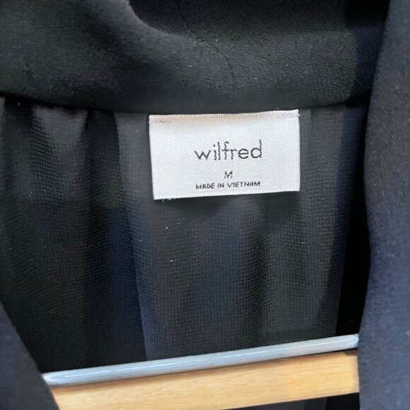 Wilfred Aritzia Sabine Faux Wrap Mini Dress Womens Black Size Medium - Picture 2 of 6